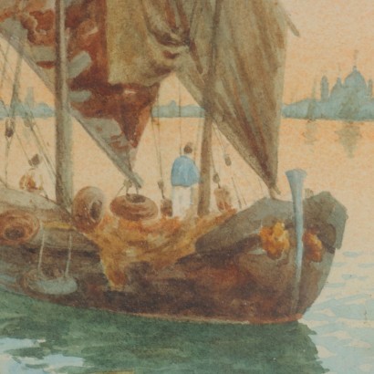 Watercolor on Cardboard by Natale Gavagnin Italy XIX Century