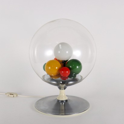 Tischlampe Barbarella von Esperia Verchromtes Metall Glas Italien 1965