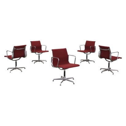 EA117 Group of 5 Chairs by Eames Production Alluminium Italy '70s-'80s
