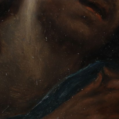Visage du Christ de la Passion Huile sur Verre Italie XVIII Siècle