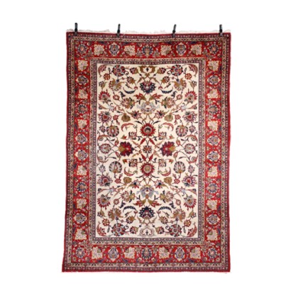 Tapis Ispahan Coton Laine Perse Années 50-60