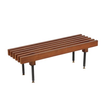 Banc Teak Métal Laiton Italie Années 60