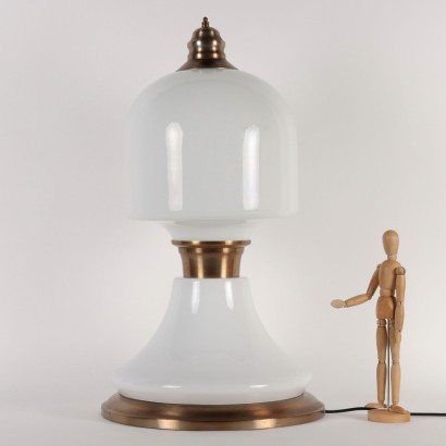 Lampe de Table Verre Laiton Italie '60s-'70s