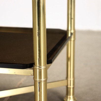 Coffee Table Brass Smoked Glass Italy '50s-'60s