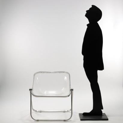 Plona Folding Chair by Anonima Castelli Metal Italy 1960s
