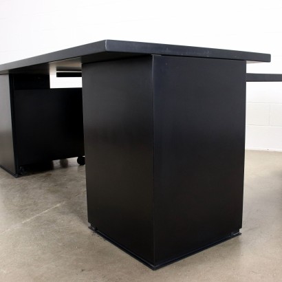 Graphis Desk by Tecno Wood Lacquered Metal Italy 1960s