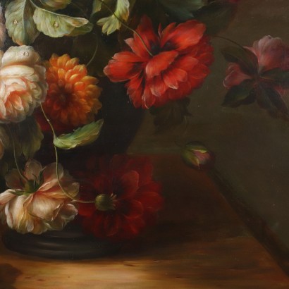 Great Floral Composition Oil on Canvas XX Century