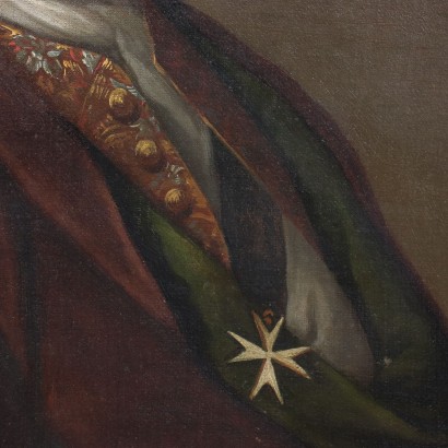 Portrait d'un Chevalier de Malte Huile sur Toile Italie XVIII Siècle
