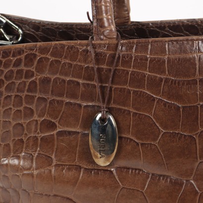 Handtasche Krokodildruckes Leder Furla Italien