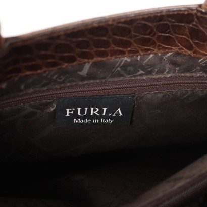 Crocodile-Print Leather Bag by Furla Italy