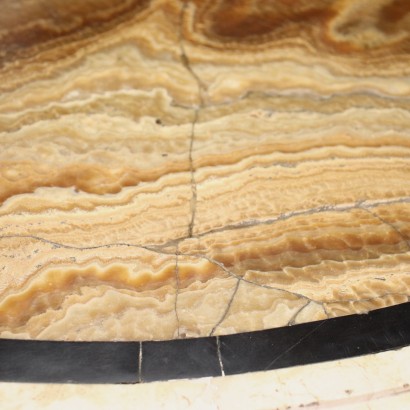 Venezianische Barockkonsole Nussbaum Alabaster Marmor Italien XVIII Jh