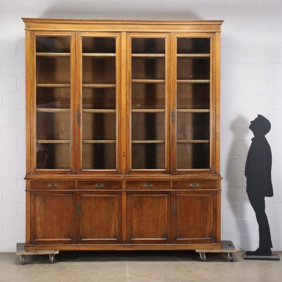 Umbertine French Bookcase Walnut Oak France 19th-20th Century