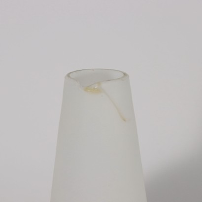 FontanaArte Shiny Vase Brass Opaline Glass Italy 1950s
