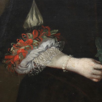 Bildnis einer Jungen Frau Öl auf Leinwand Italien 1666