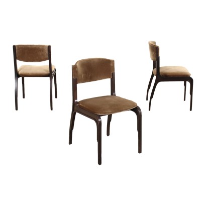 Group of 3 Chairs Vittoria Cantieri Carugati Wood Italy 1960s