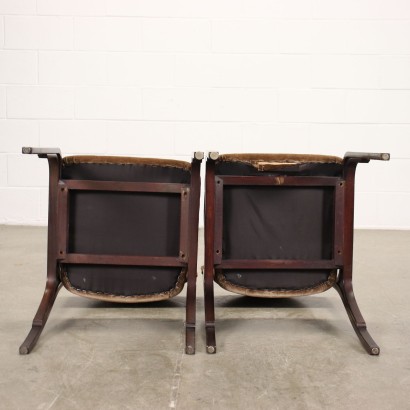 Drei Stühle Vittoria Cantieri Carugati Holz Italien 1960er