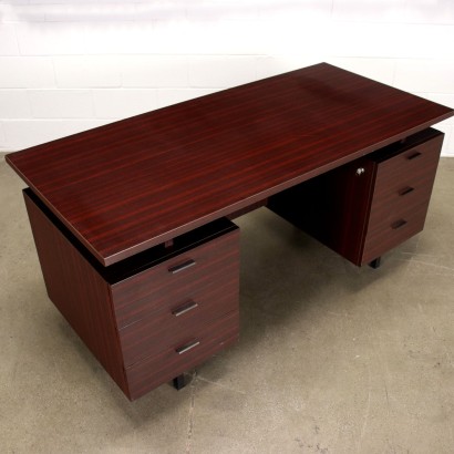Desk Laminate Wood Metal Italy 1970s