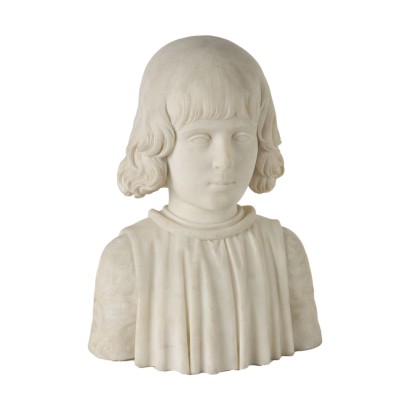 Buste d'Enfant Style Renaissance Marbre Italie XIX Siècle