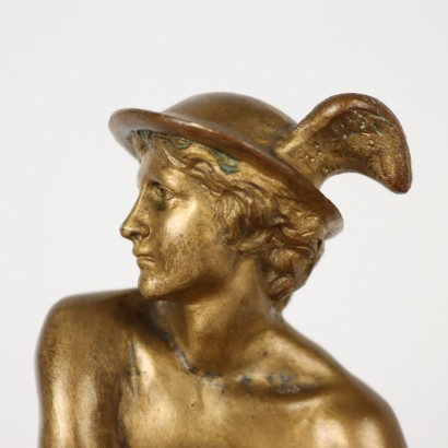 Inkwell by Jean-Marie Pigalle Bronze Marble France XIX Century