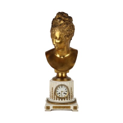 Horloge de Table Ferdinand Barbedienne Bronze Marbre France XIX S