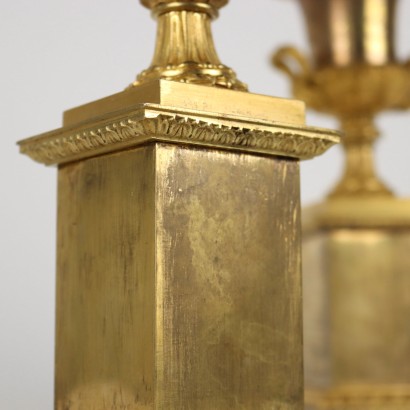 Paar Medici-Vasen Vergoldete Bronze Italien XIX Jhd