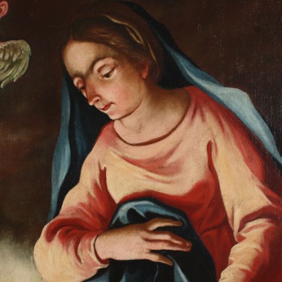 Adoration of the Jesus Child Oil on Canvas Italy XVII Century