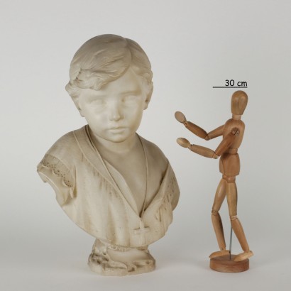 arte, arte italiano, pintura italiana antigua, Busto de Niño en Mármol, Busto de Niño en Alabastro