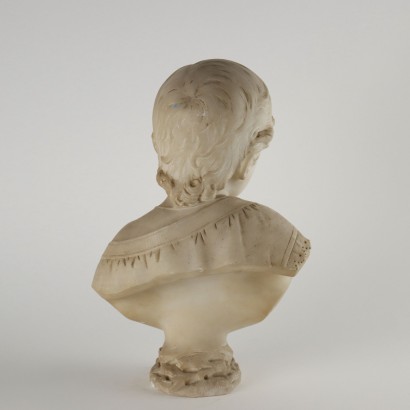 Bust of a Child Alabaster Sculpture Italy XIX Century
