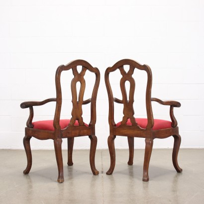 antik, Sessel, antike Sessel, antiker Sessel, antiker italienischer Sessel, antiker Sessel, neoklassizistischer Sessel, Sessel aus dem 19. Jahrhundert, Paar toskanische Barocksessel