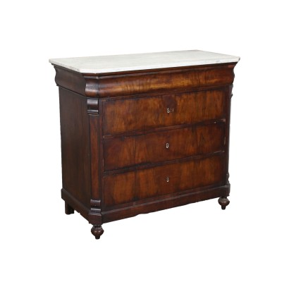 Louis Philippe chest of drawers with marble top