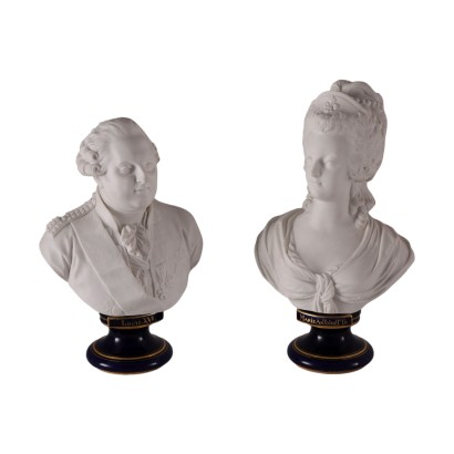 Pair of Biscuit Sèvres Busts