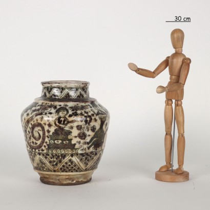 antiquariato, vaso, antiquariato vasi, vaso antico, vaso antico italiano, vaso di antiquariato, vaso neoclassico, vaso del 800,Vaso Globulare in Terraglia