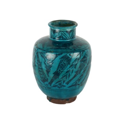 Globular vase in earthenware
