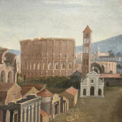 Blick auf die Kaiserforen von Rom Öl auf Leinwand - Italien XVIII Jhd