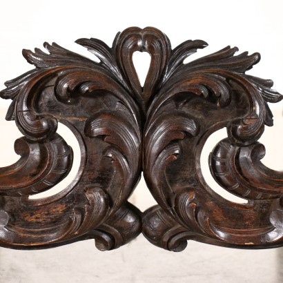 Baroque Style Armchair Walnut Padded Italy XX Century