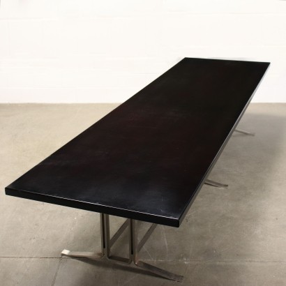 Table by Formanova Rosewood Veneer Chromed Metal Italy 1960s-70s