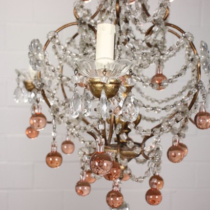 Chandelier Gilded Bronze and Wood Italy XX Century