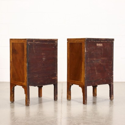 Pair of Directoire Bedside Tables Walnut Cherry Italy XIX Century