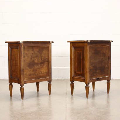 Pair of Bedside Tables Rosewood Walnut Italy XX Century