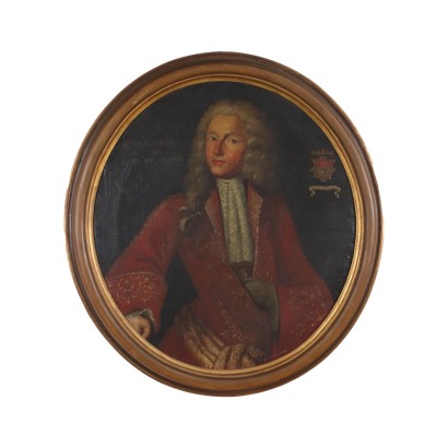 Porträt Eines Adligen Öl auf Leinwand - Italien XVIII Jhd