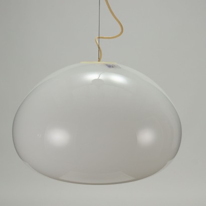 Black&White Ceiling Lamp by Flos Alluminium Glass Italy 1970s-1980s