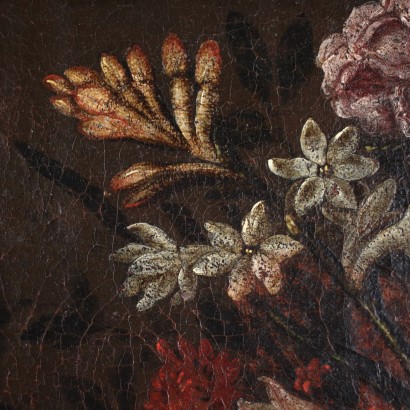 Nature Morte aux Fleurs Huile sur Toile Italie XVII Siècle