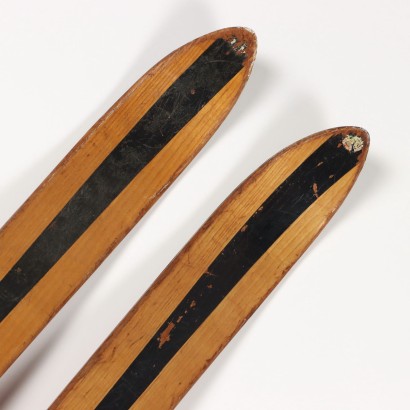 Skis with Poles Wood Metal - Italy 1930s-1940s