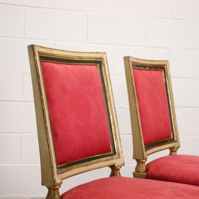 antiguo, silla, sillas antiguas, silla antigua, silla italiana antigua, silla antigua, silla neoclásica, silla del siglo XIX, Grupo de seis sillas neoclásicas Piacent
