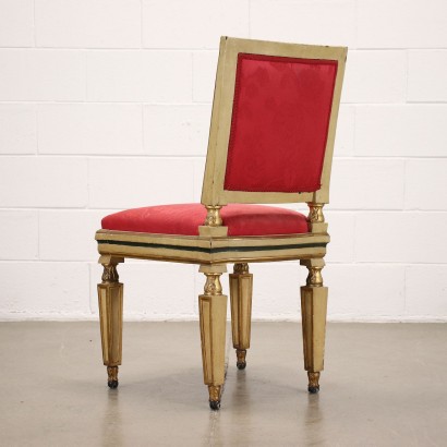 Gruppe von 6 Neoklassiche Stühlen Holz Italien XIX Jhd