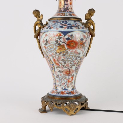 Imari Vase mit Lampen Bronze Porzellan Frankreich XIX Jhd