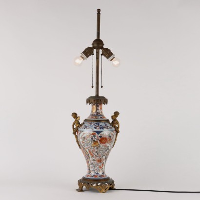 Imari Vase mit Lampen Bronze Porzellan Frankreich XIX Jhd