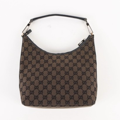 Gucci Shoulder Bag Leather Canvas Italy
