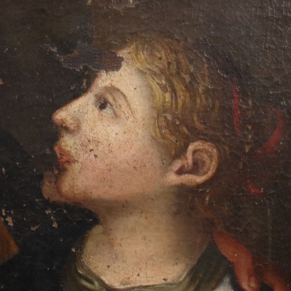 The Education of the Virgin Oil on Canvas Italy XVII-XVIII Century