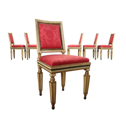Group of 6 Neoclassical Chairs Wood - Italy XVIII Century